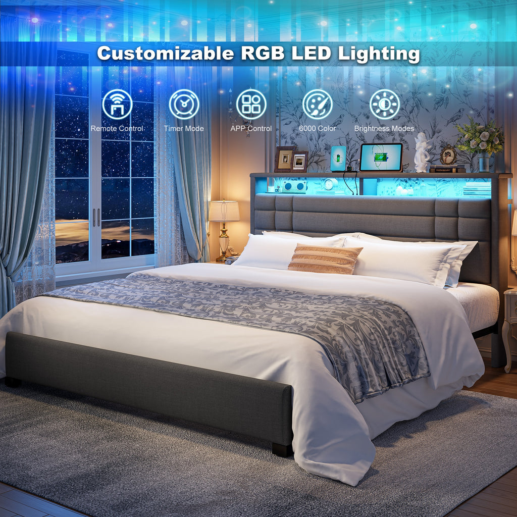 bed frame charging station led lights full bed frame 2 tier - Temu