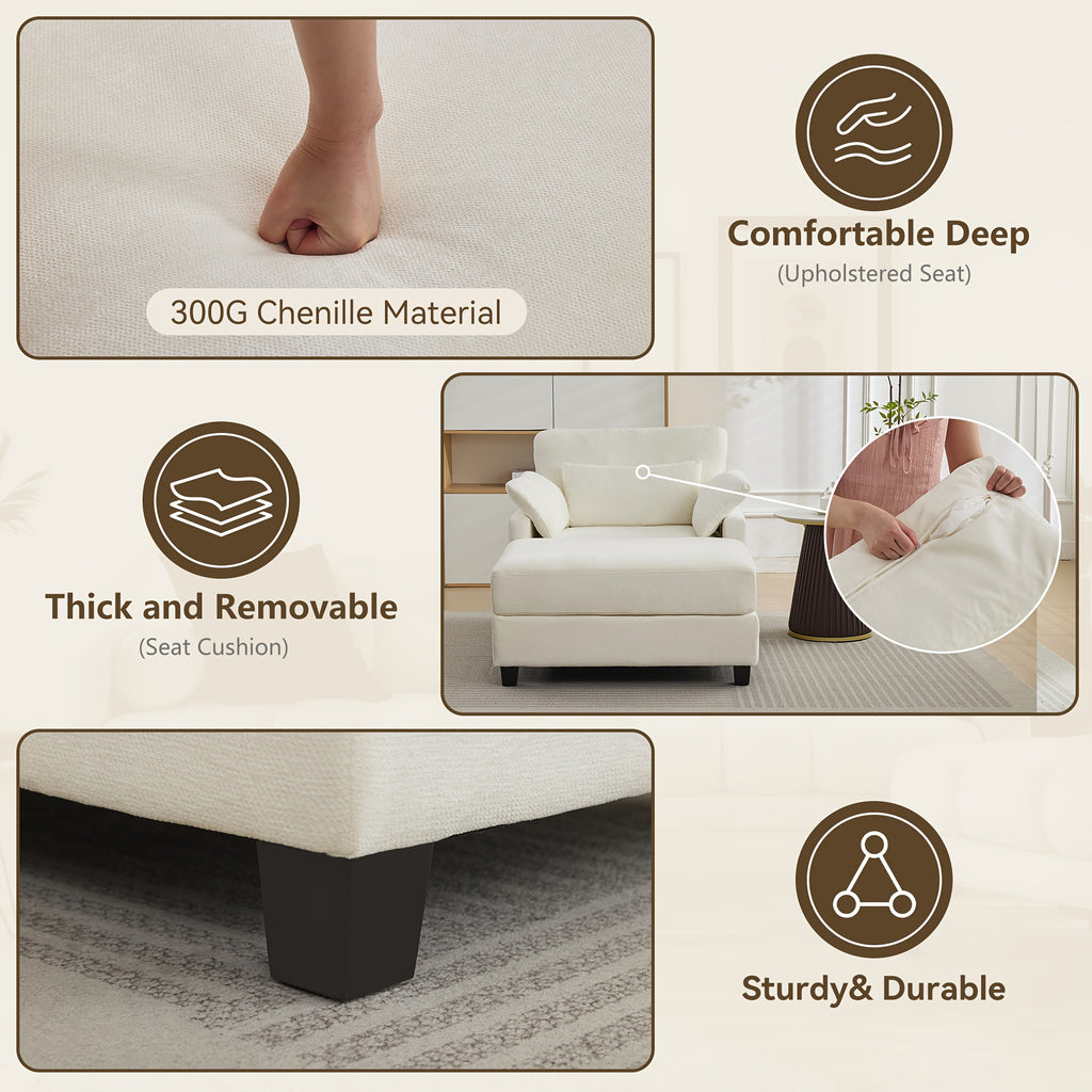 57 5 oversized chaise lounge   indoor white reading - Temu