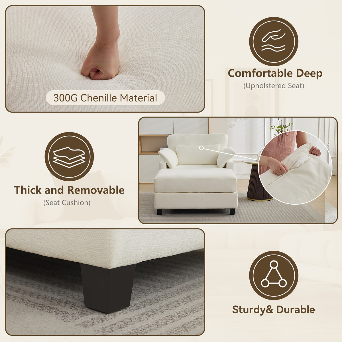 57 5 oversized chaise lounge   indoor white reading - Temu