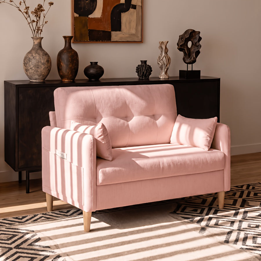 loveseat sofa 47 small couch living room comfy chenille - Temu