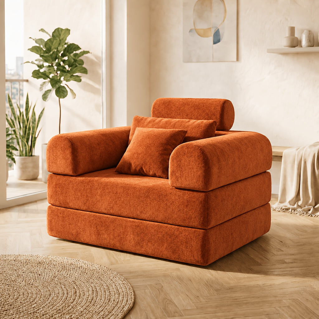 120cm wide navy blue plush velvet single sofa chair cozy - Temu