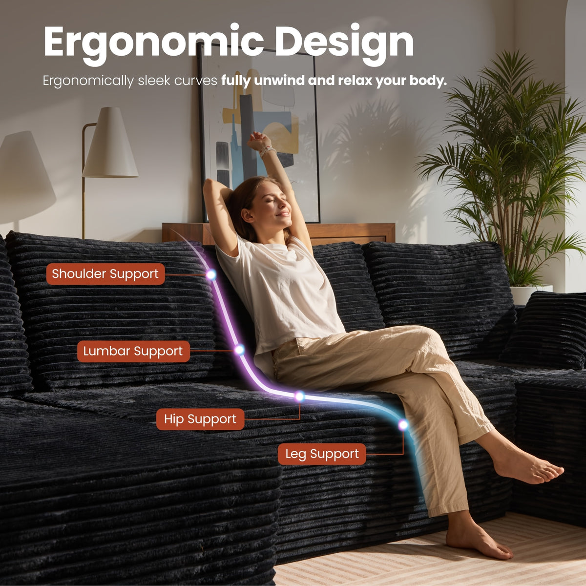 134 inch ultra large u shaped cloud sofa suitable living - Temu