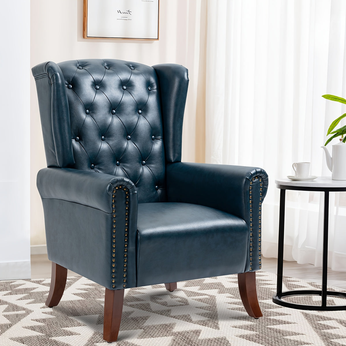 century accent chair faux leather modern living - Temu