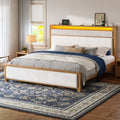 upholstered bed frame vertical stripe headboard queen king - Temu