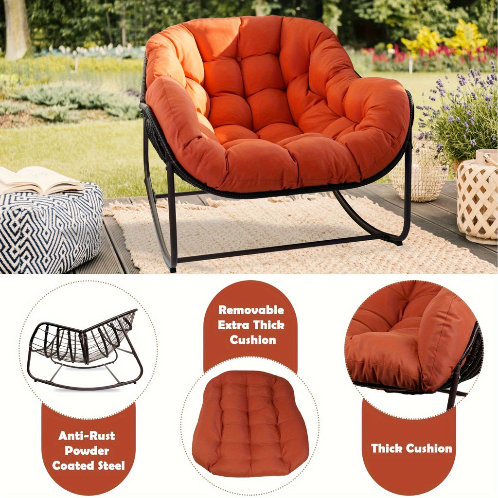 papasan rocking chair outdoor weather wicker papasan patio - Temu