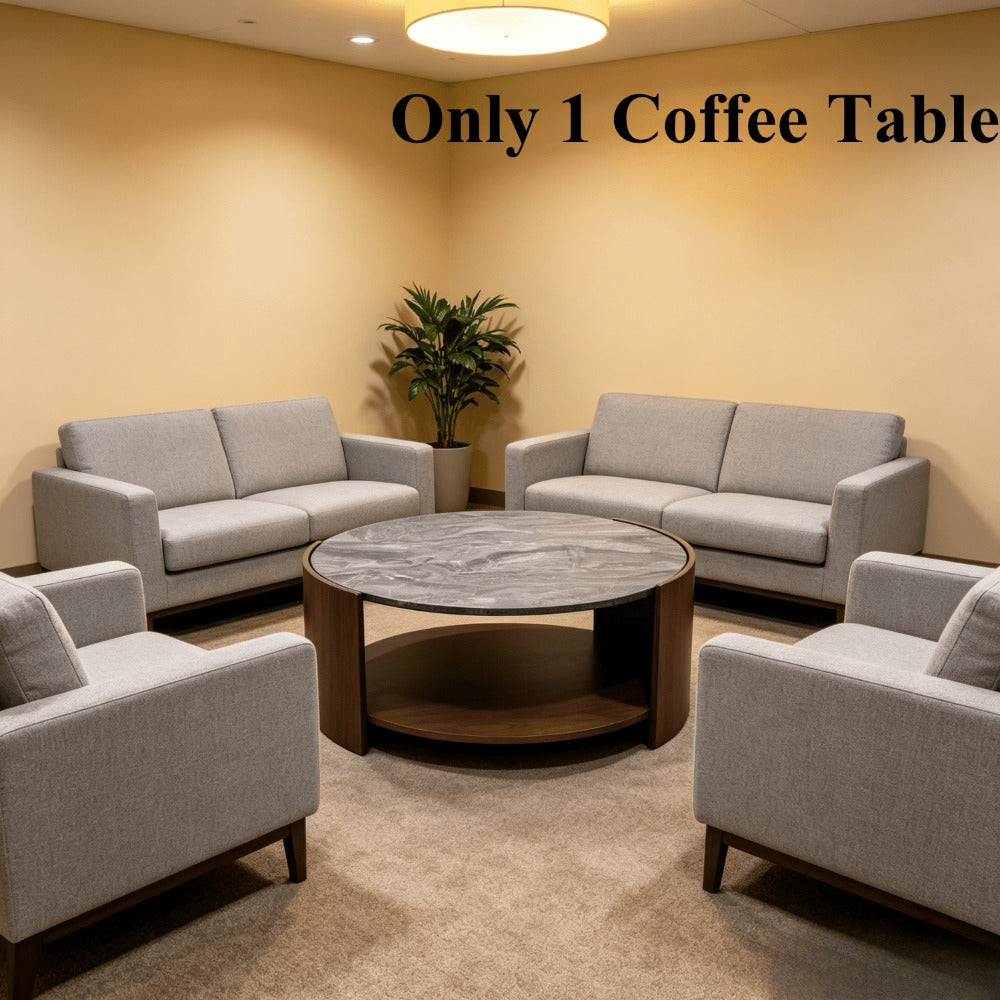 1pc modern round coffee table curved grey tabletop storage - Temu