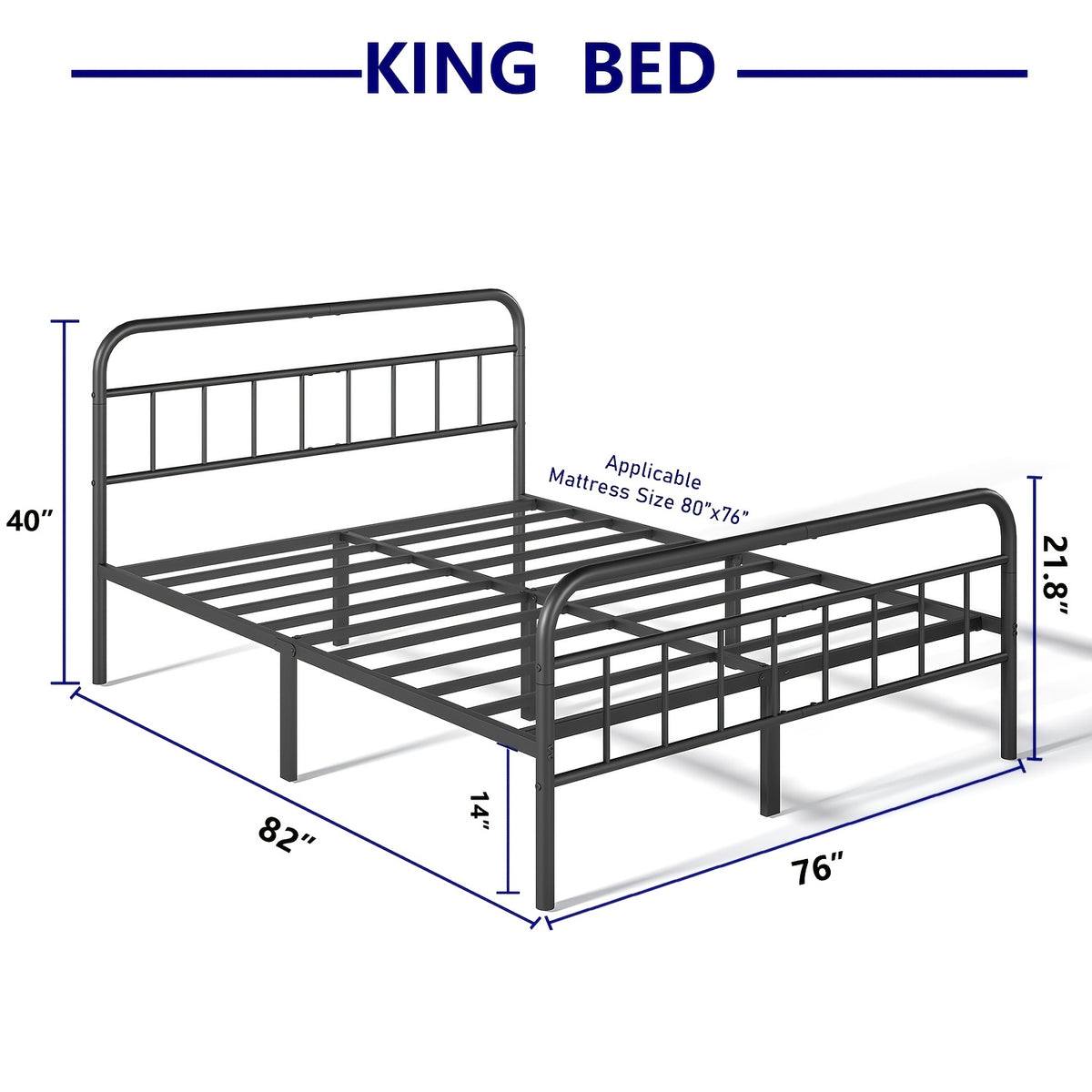 metal platform bed frame industrial style headboard - Temu