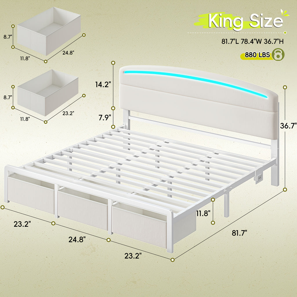 full queen king size bed frame curved headboard 2 3   - Temu