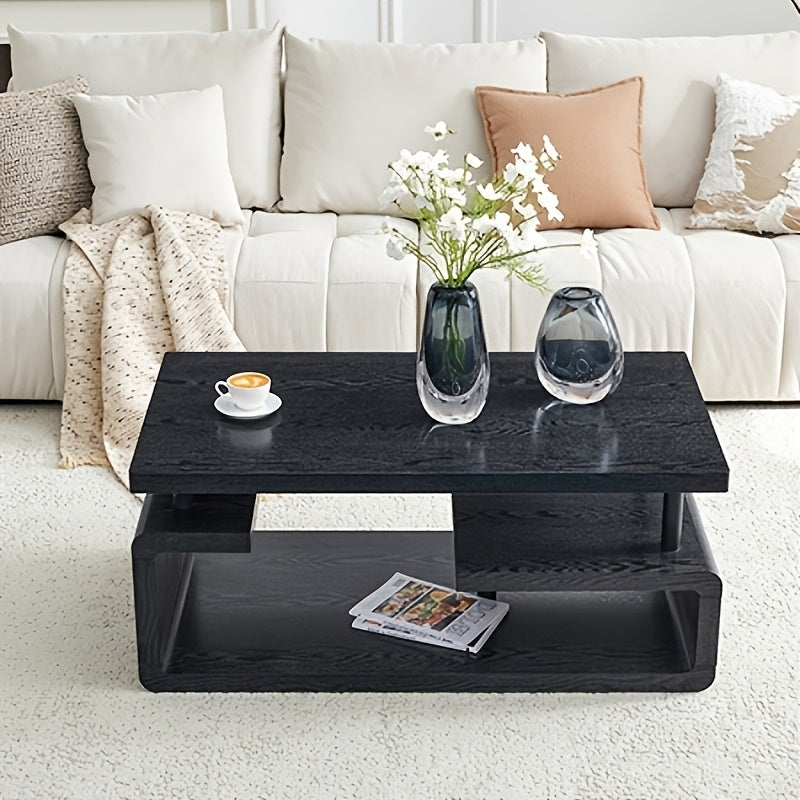 contemporary three tier mdf coffee table featuring a sleek - Temu