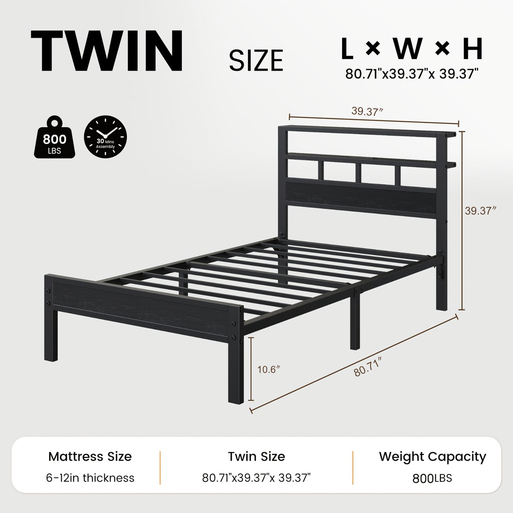 bed frame metal platform bed 2 tier storage led lighting - Temu