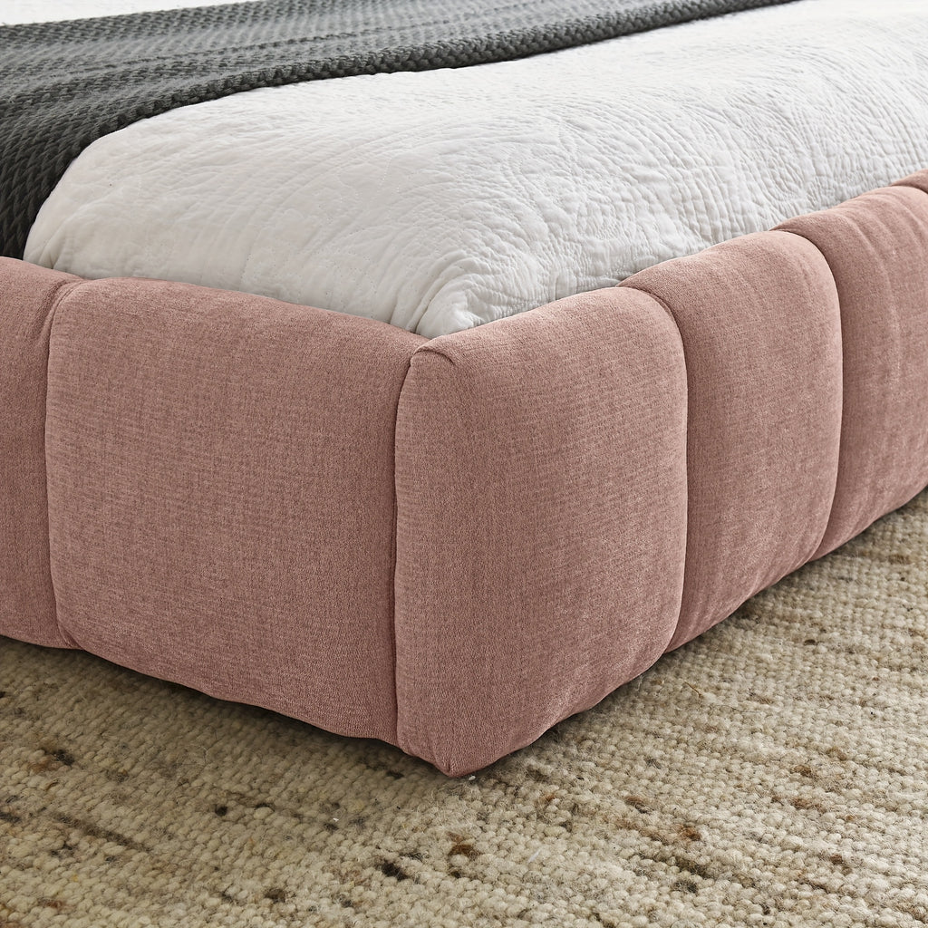 68 queen size modern bed cute puff grid pattern chenille - Temu