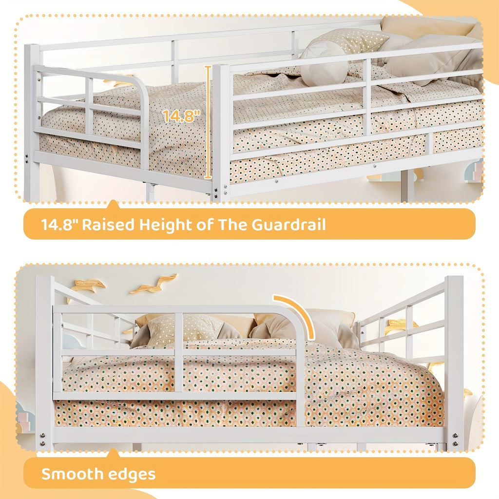 twin twin bunk bed flat rungs stairs heavy duty metal - Temu