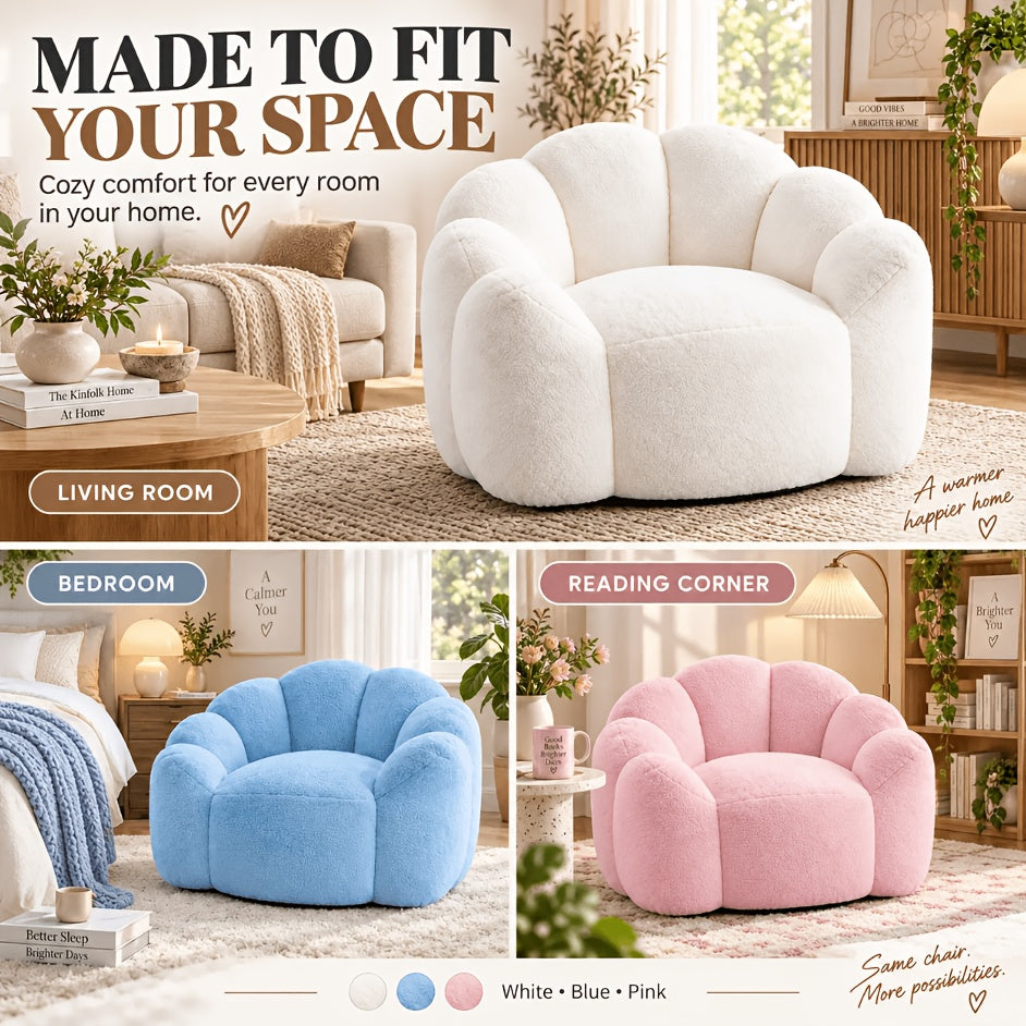 chair floral shaped bean bag single sofa ultra soft - Temu
