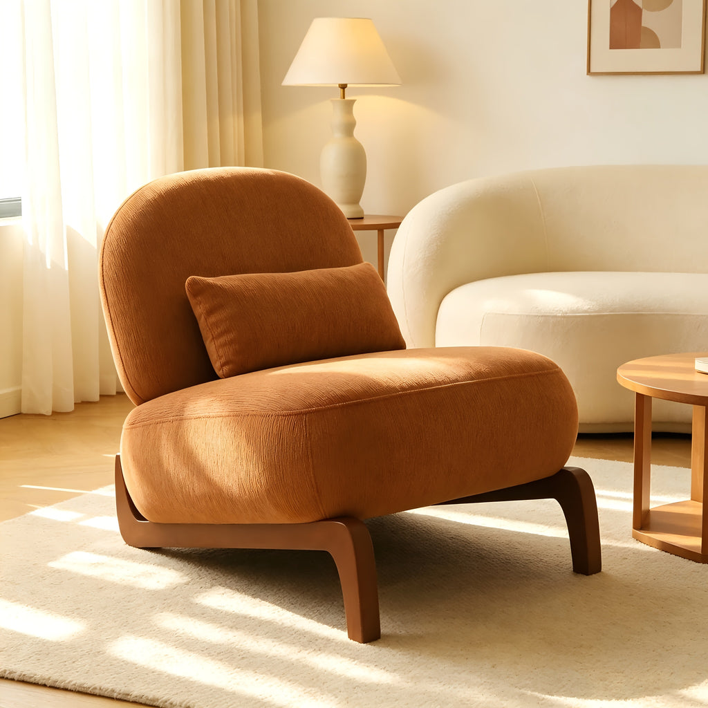 fashionable single person leisure chair solid wood curved - Temu