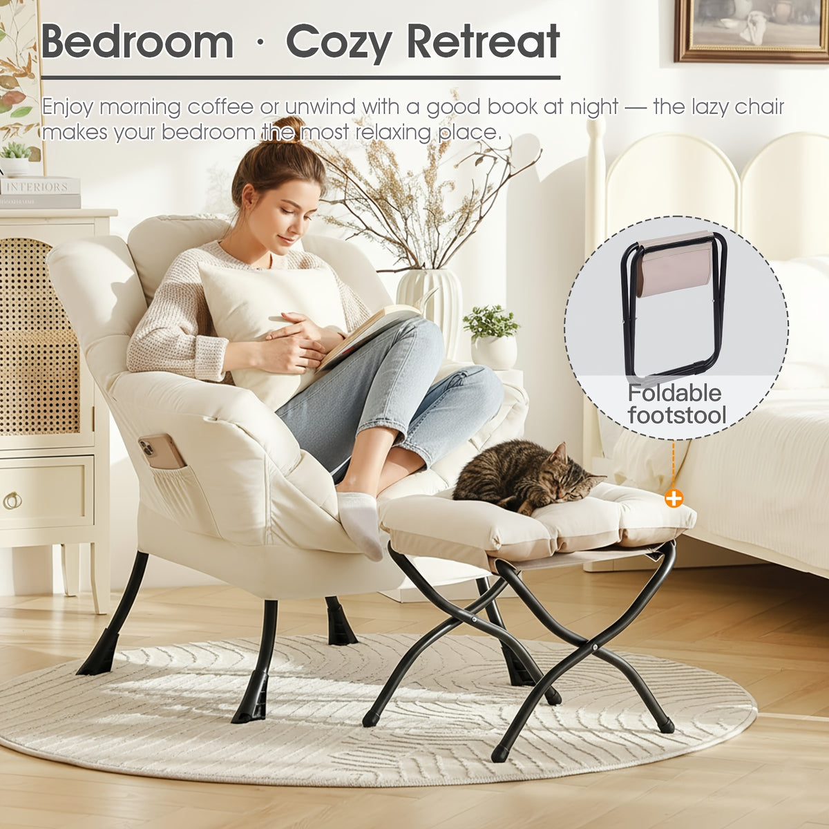 recliner footstool contemporary   accent - Temu