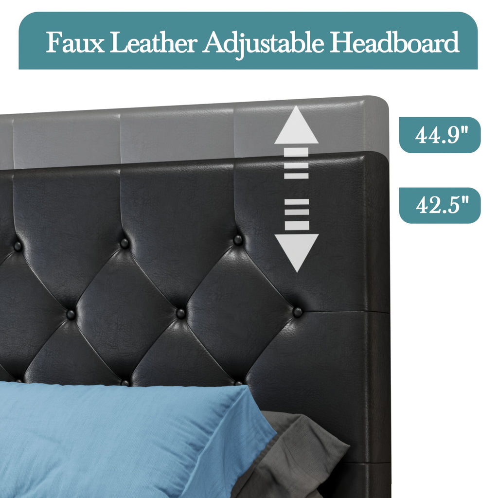 full queen king upholstered platform storage bed 4 - Temu