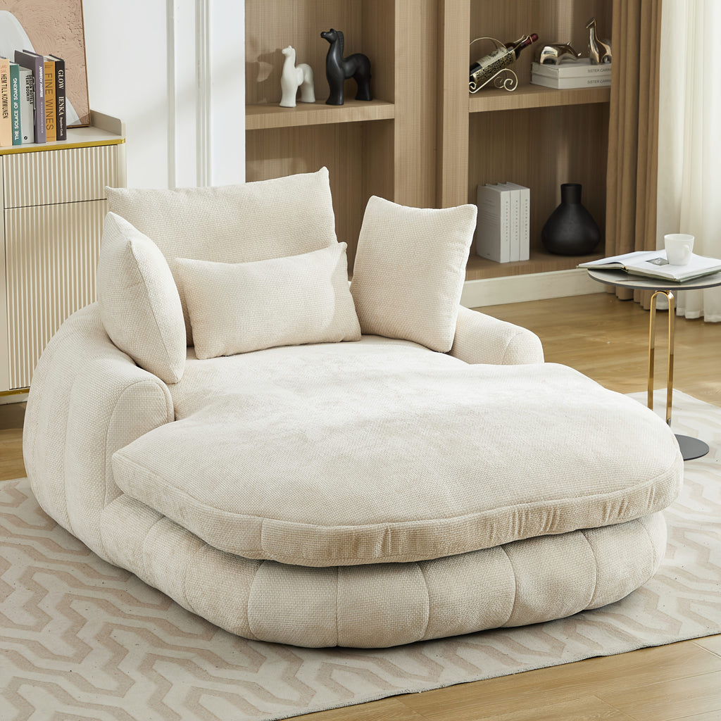 oversized chaise lounge chair indoor deep seat chenille - Temu