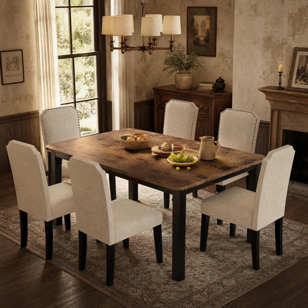 industrial dining table 4 6 people large kitchen table - Temu