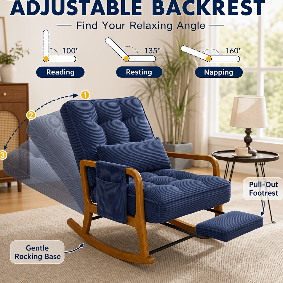 rocking accent chair   adjustable backrest corduroy - Temu