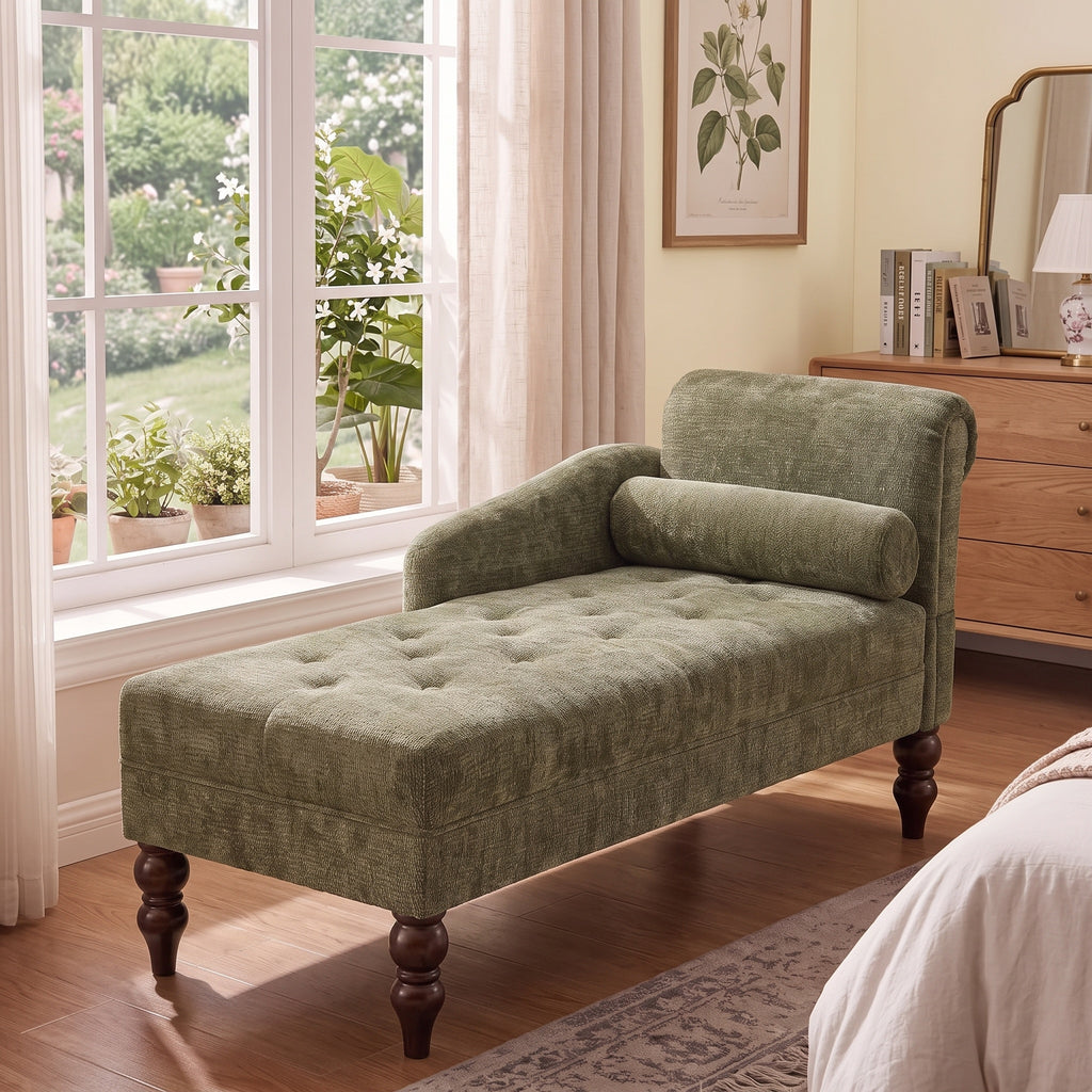 soft chenille upholstered chaise lounge indoor right armrest - Temu