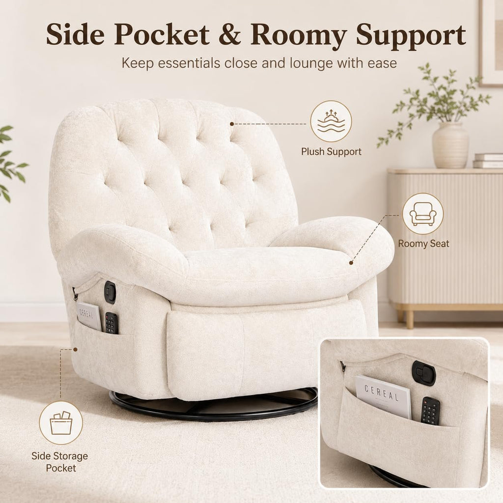 swivel rocker recliner chair living room 360 rotating glider - Temu