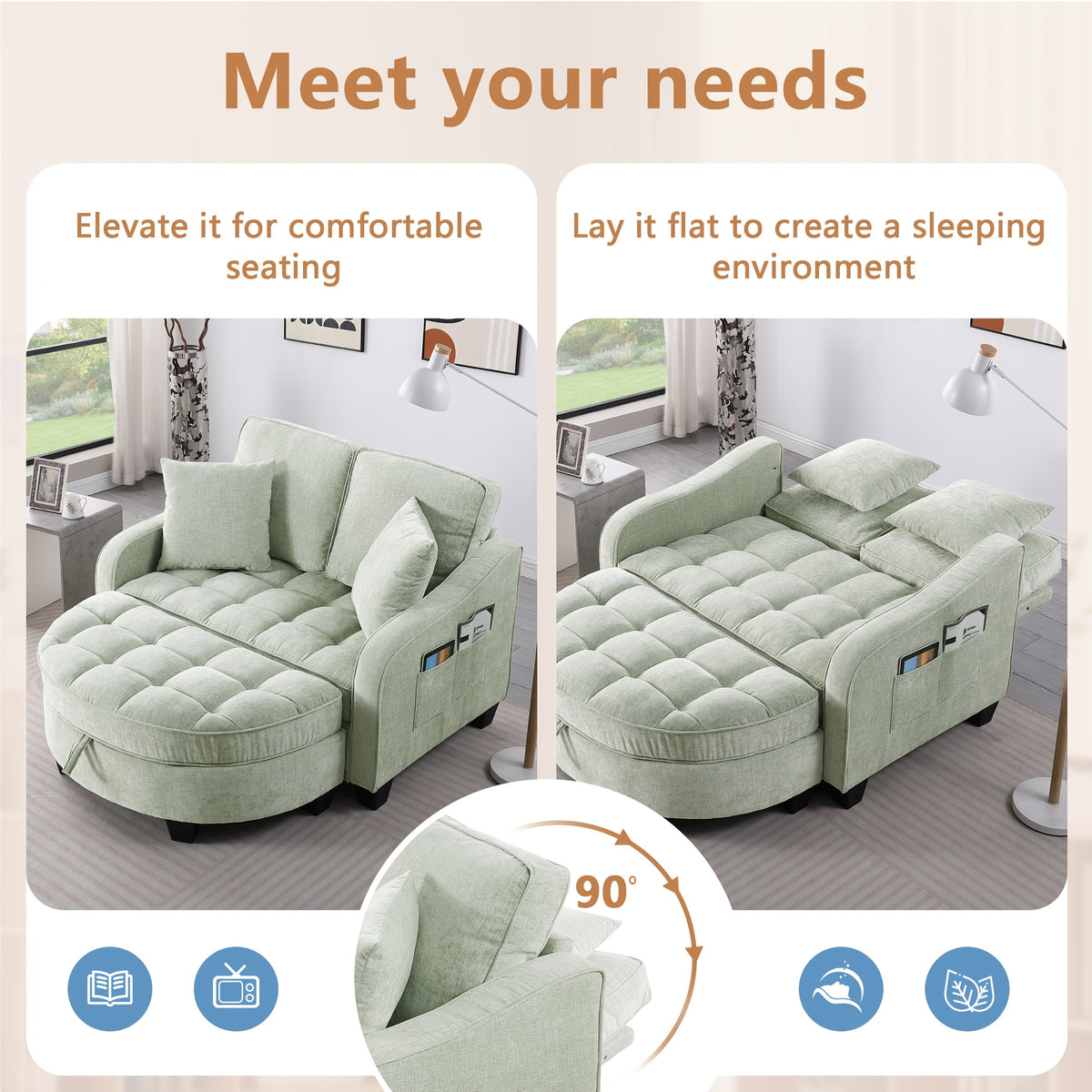 double sofa double sofa chaise longue irregular armrests - Temu