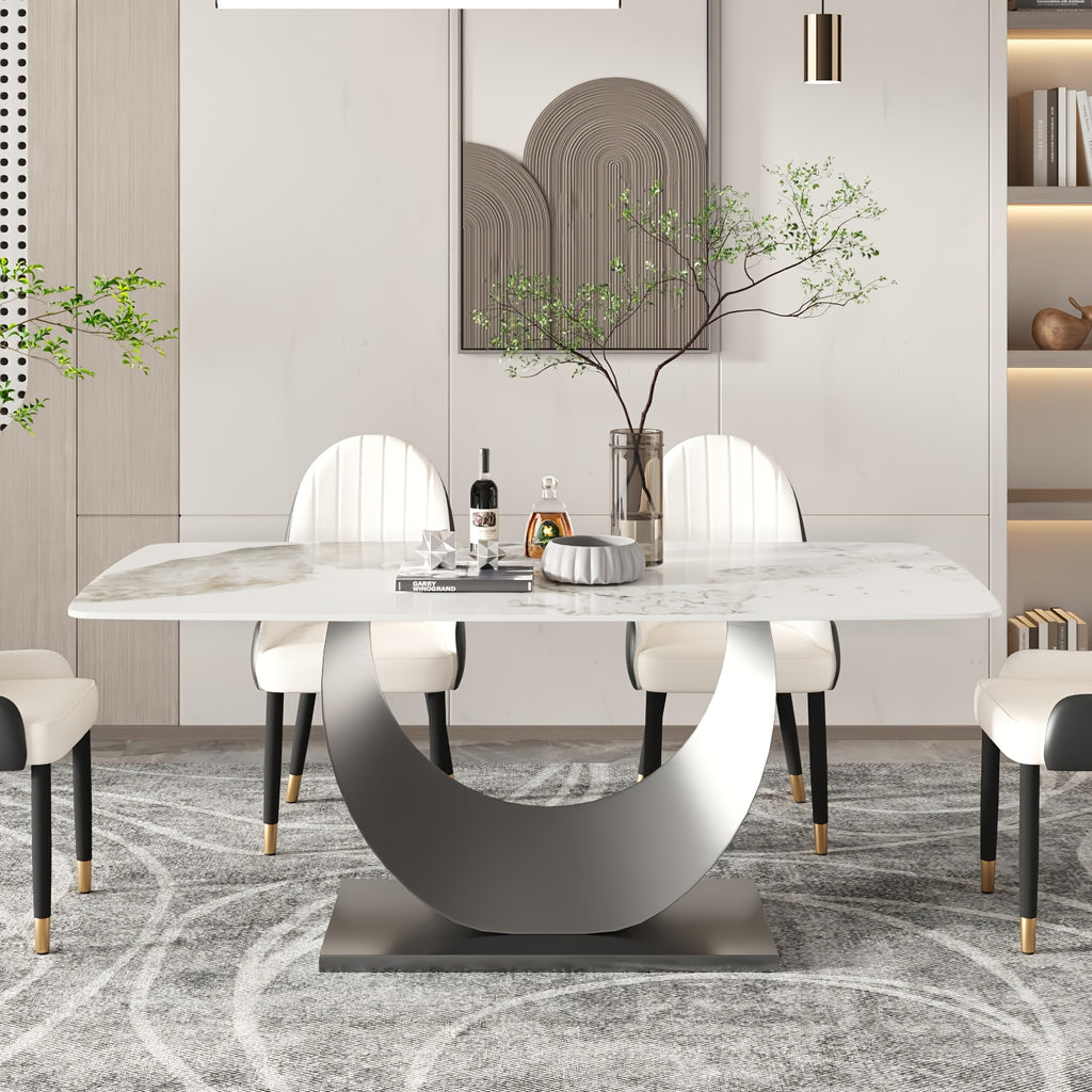 6 seater modern rectangle dining table 63   - Temu
