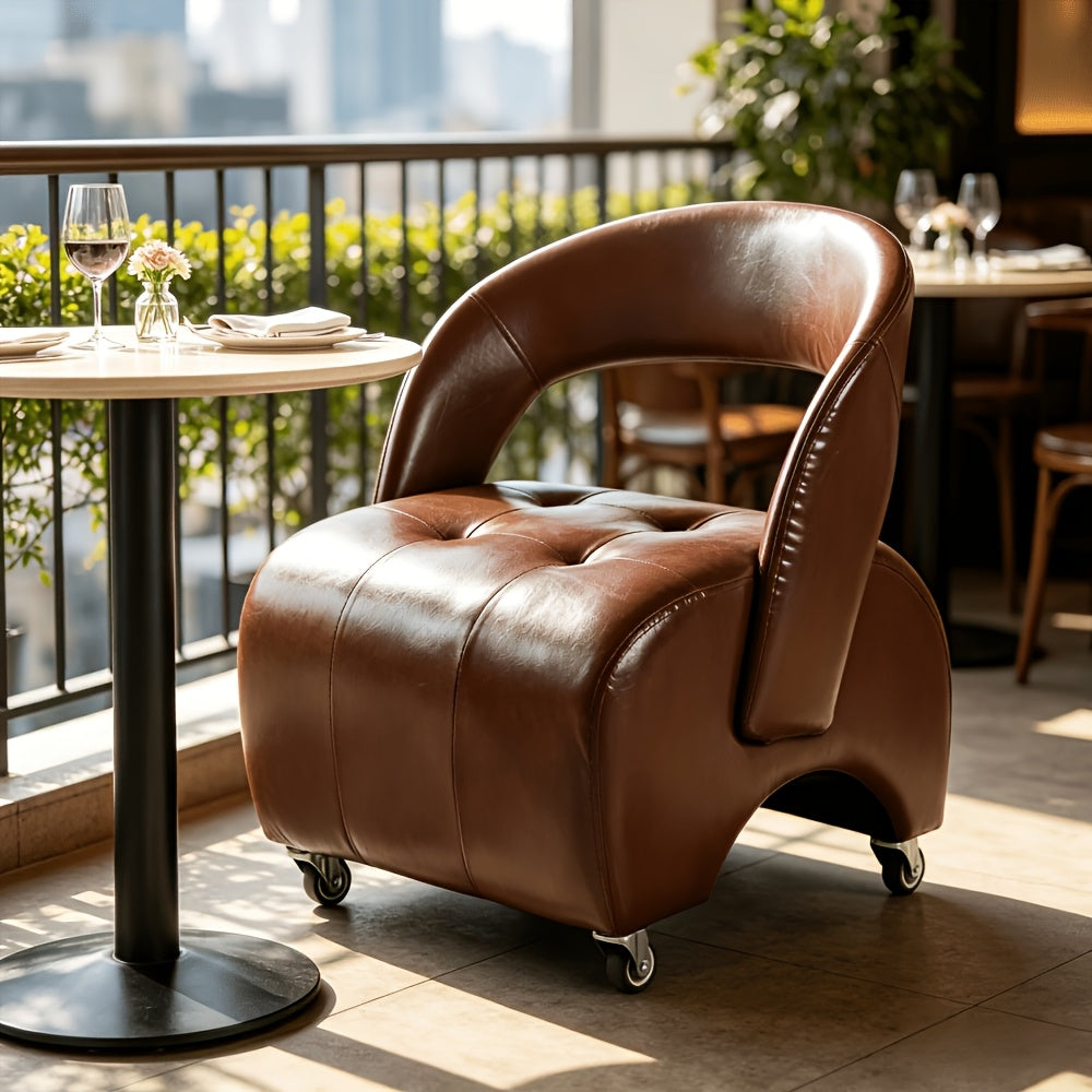 mobile universal wheel leather living room single chair home - Temu