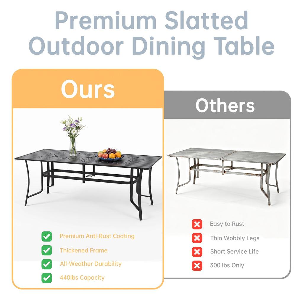 35 8 63 75 6 rectangular metal outdoor dining table weather - Temu