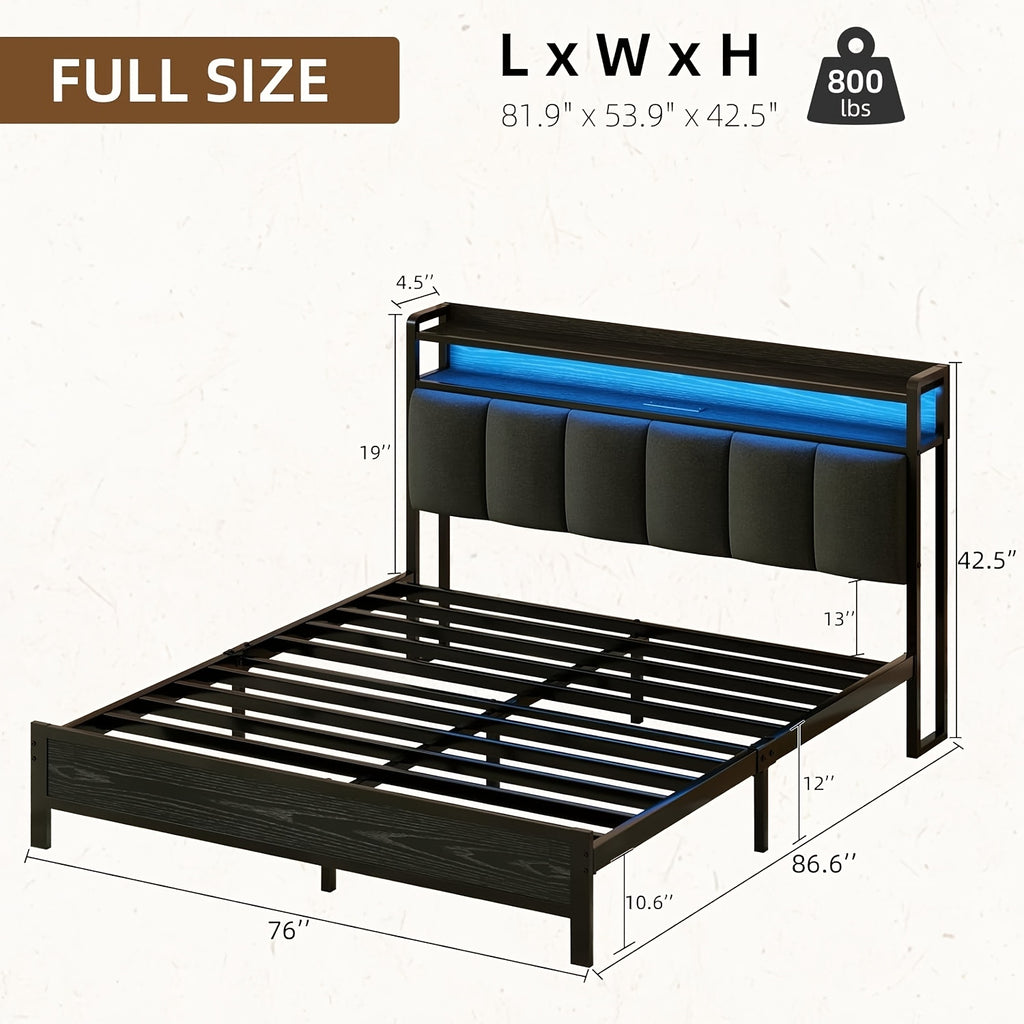 twin full queen king bed frame storage headboard upholstered - Temu