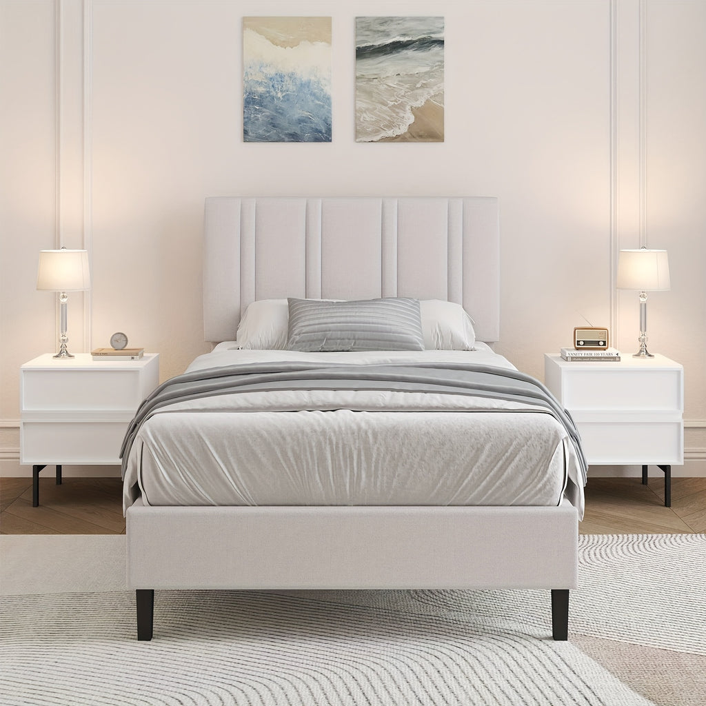 twin full queen size bed frame headboard sturdy wooden - Temu