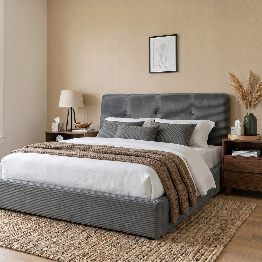 cloud bed frame adjustable headboard upholstered soft king - Temu