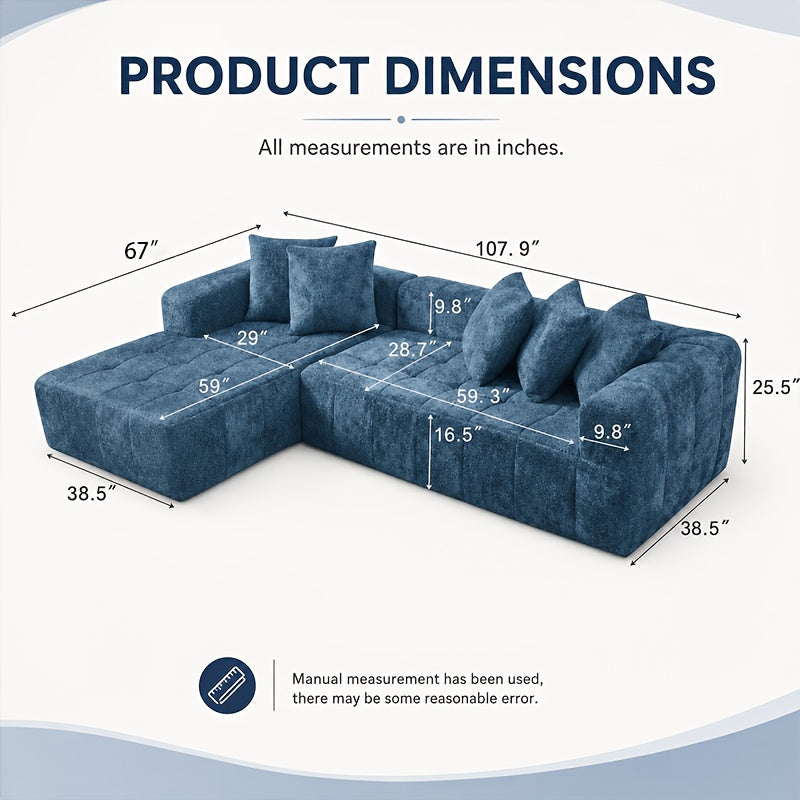 107 9 oversized modular sectional sofa deep seat l shaped - Temu