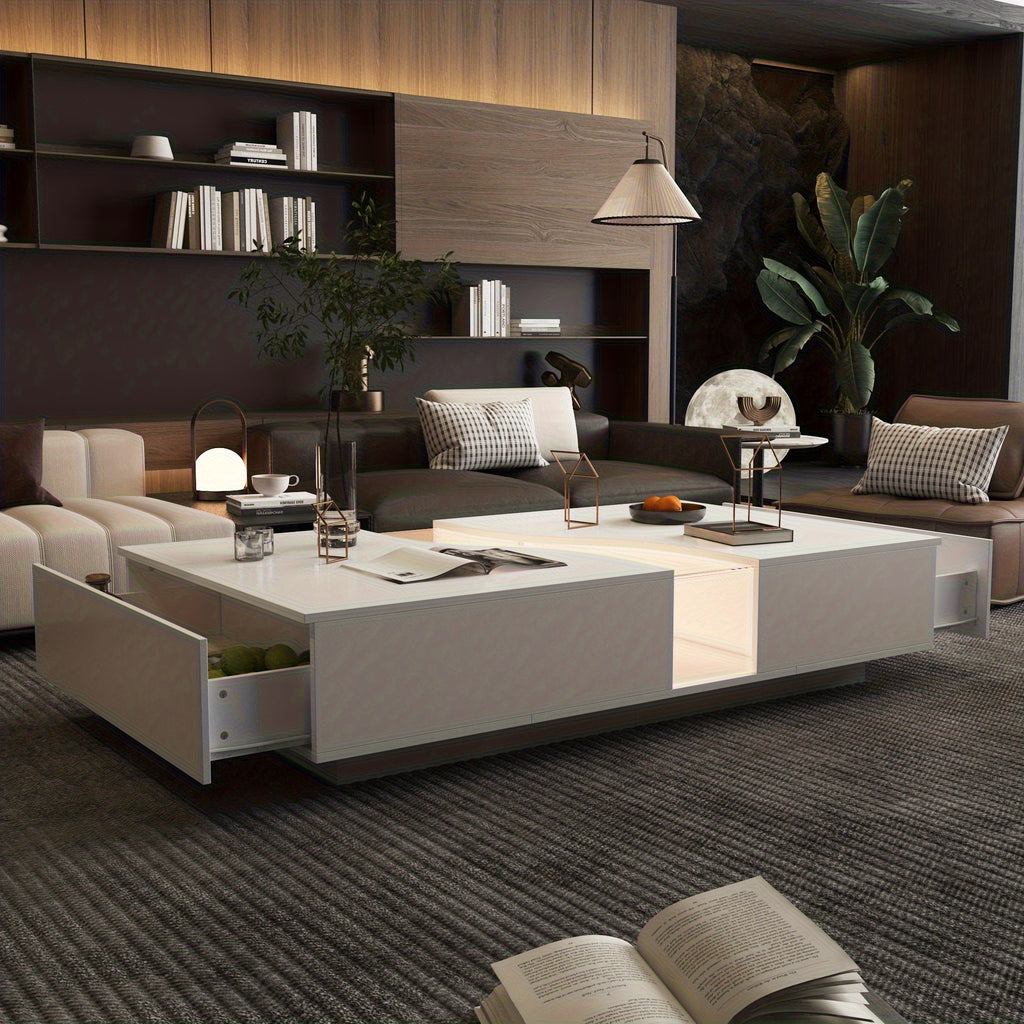 55 1 w modern coffee table adjustable led lights center - Temu
