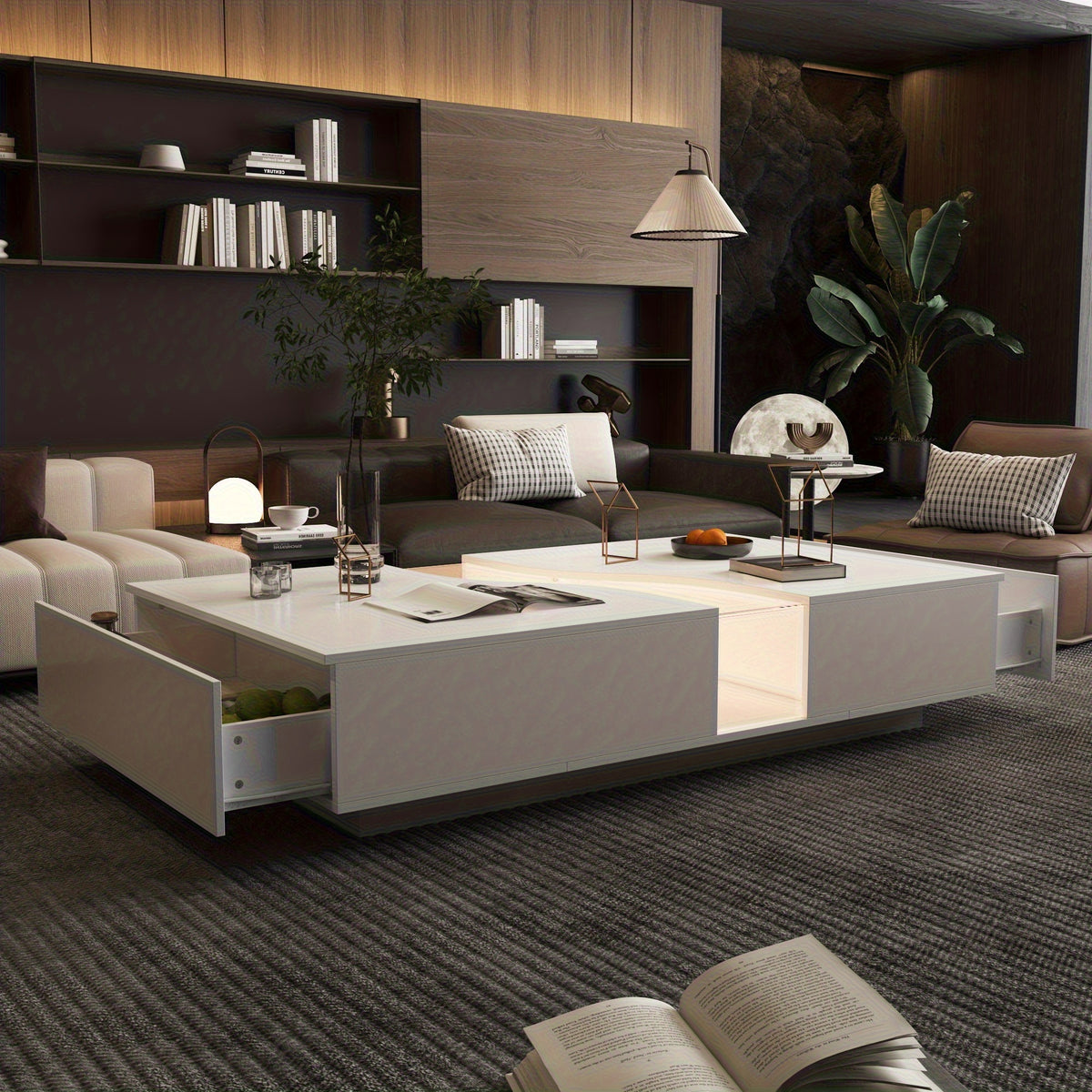 55 1 w modern coffee table adjustable led lights center - Temu