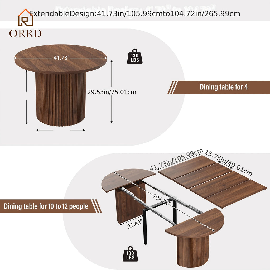 42 105 extendable dining table 4 12 expandable oval - Temu