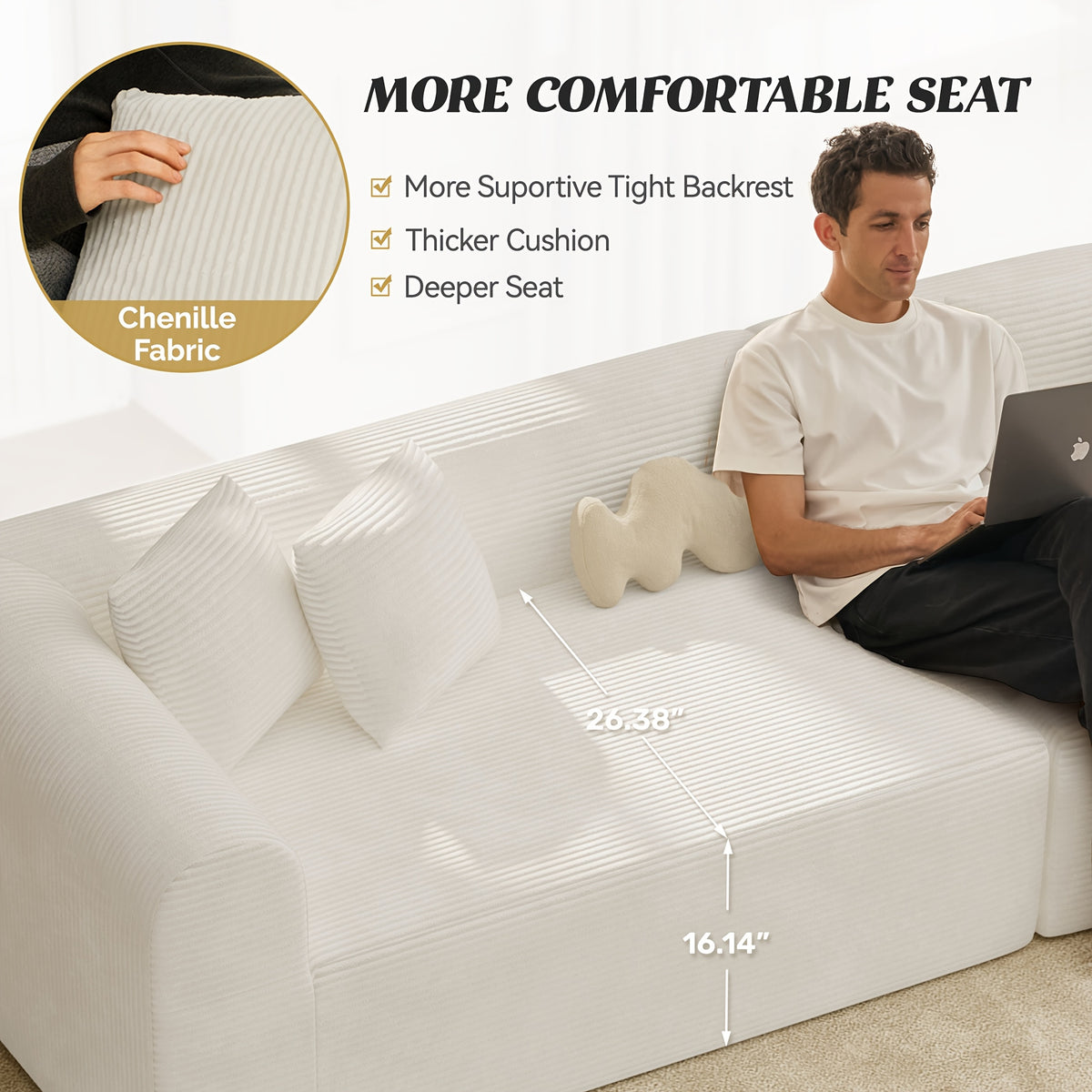 116 curved sofa throw pillows 4 seater luxury chenille - Temu