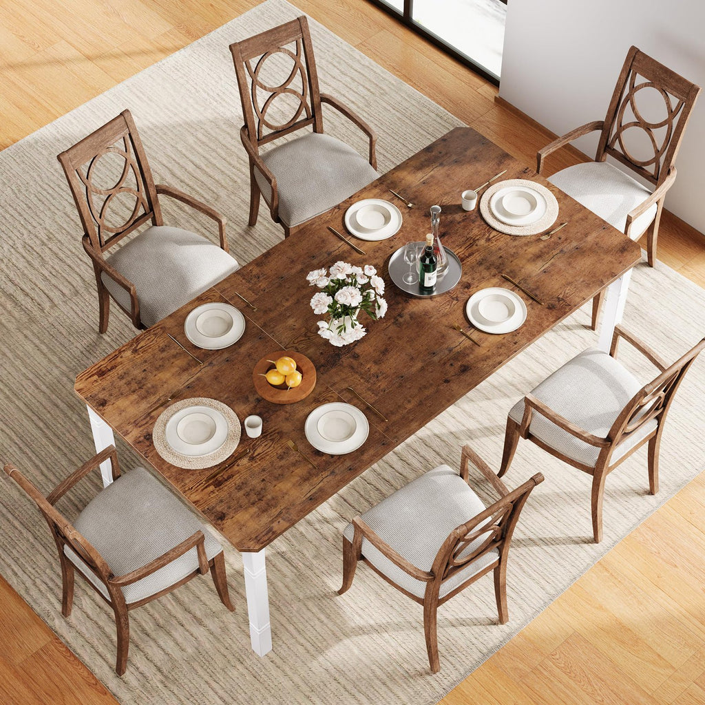 70 8 inch   dining table seats 6 8 industrial wood top - Temu