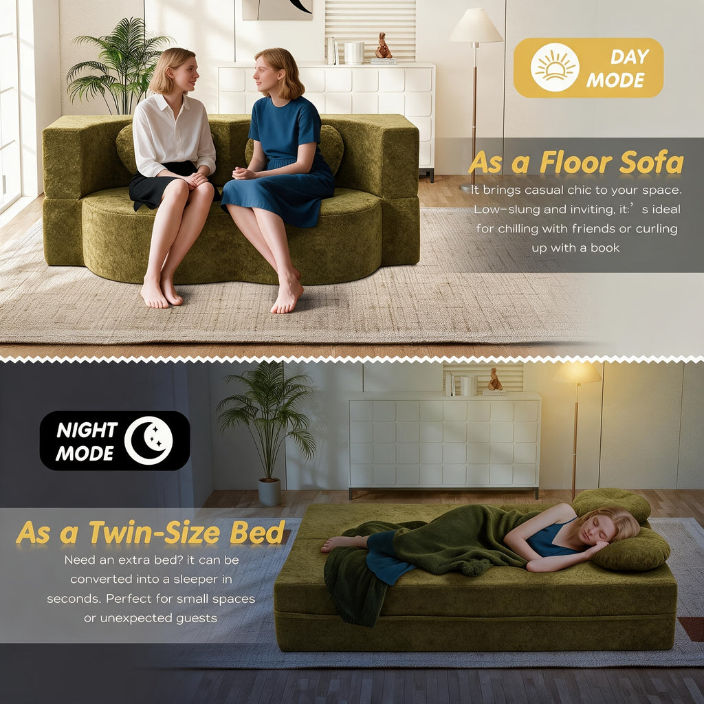 modern 2 in 1 convertible loveseat sofa bed curved sleeper - Temu