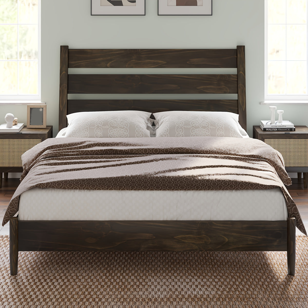 solid wood bed frame   century platform bed reclining - Temu