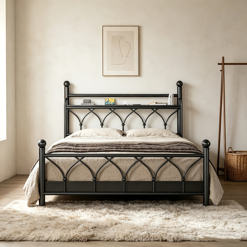 metal bed frame tall storage headboard   - Temu
