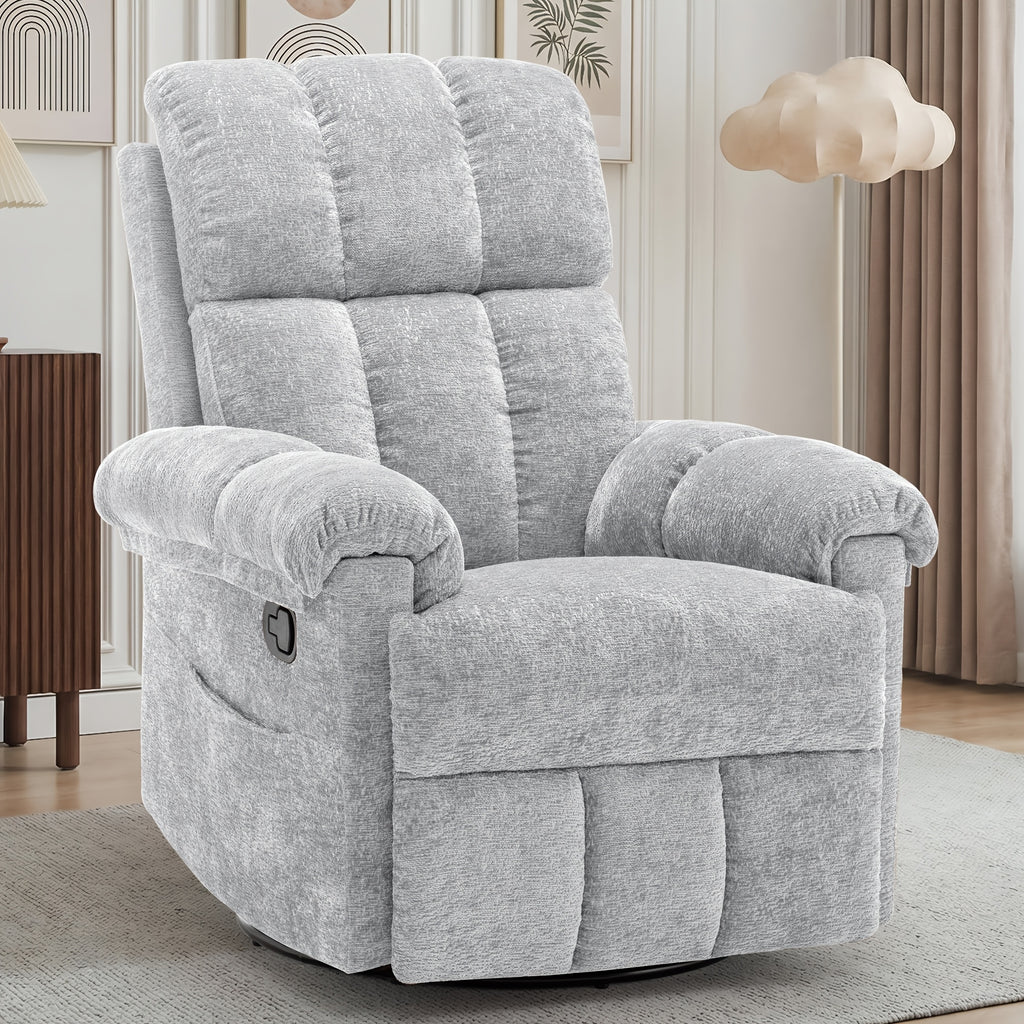 chenille manual swivel rocking chair comfortable fabric high - Temu