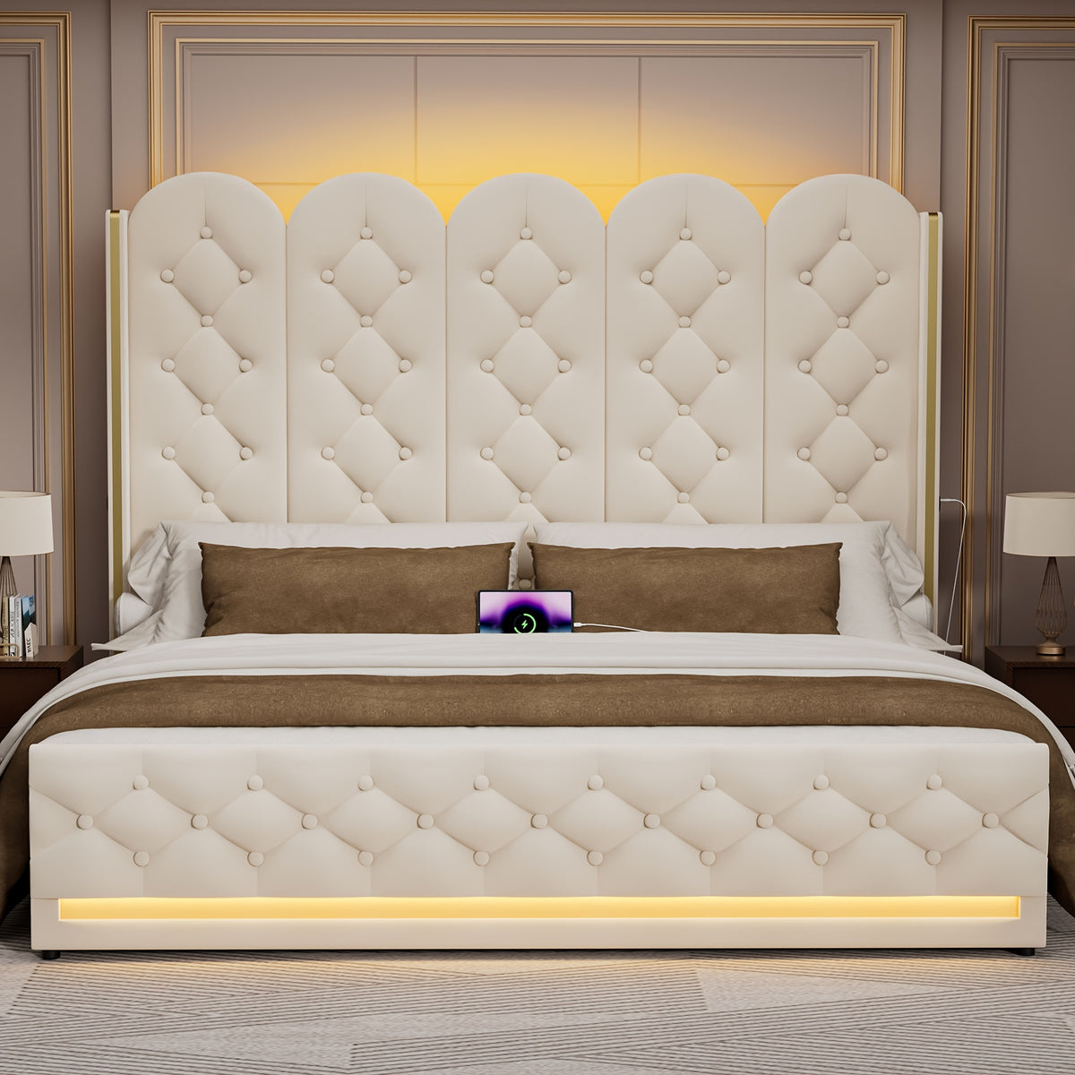 upholstered bed frame lift storage bed tall bed frame camas - Temu