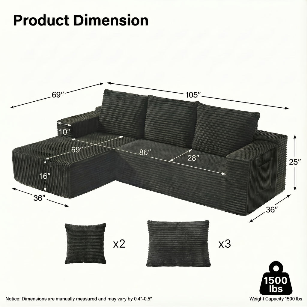 boneless couch living room modular sectional sofa plush - Temu