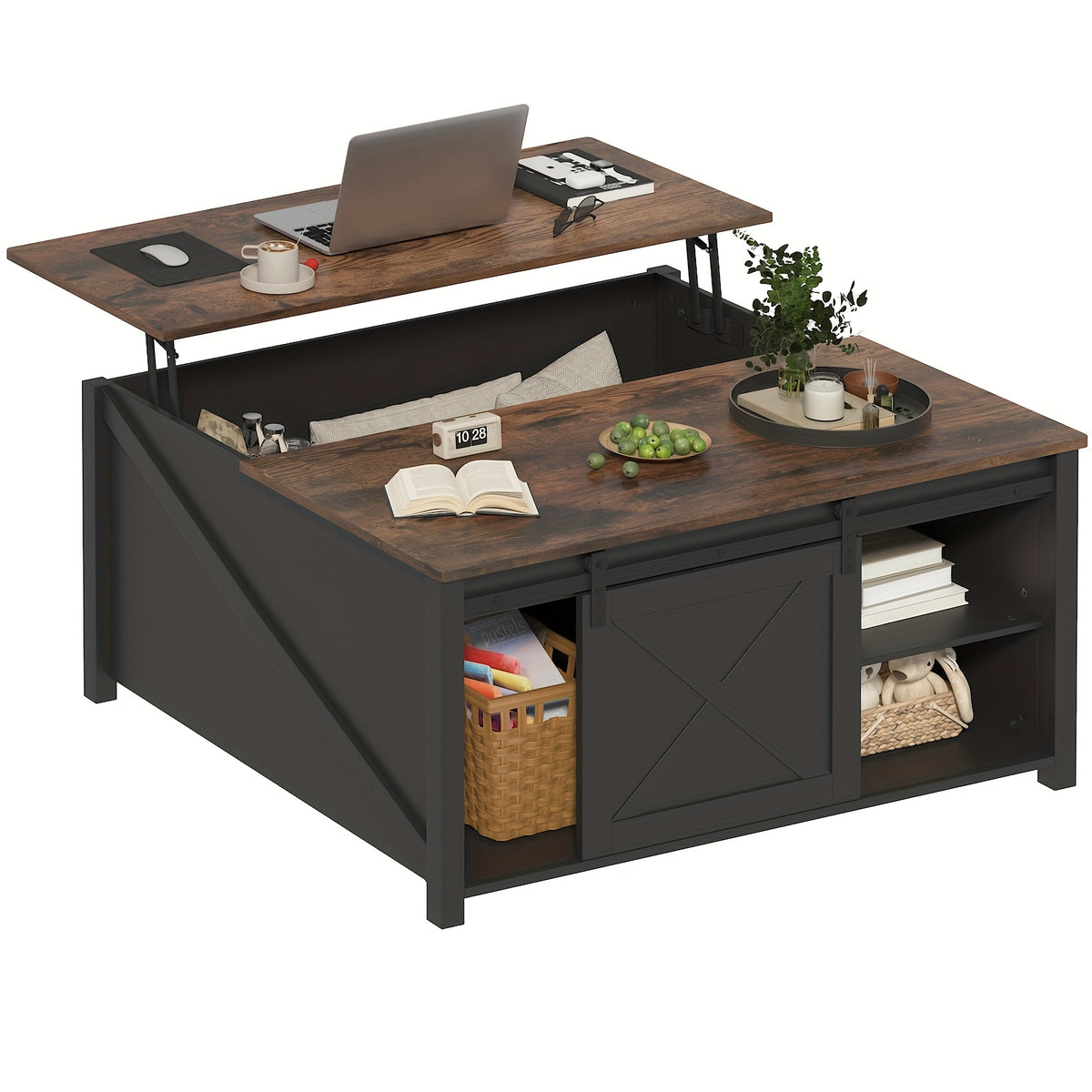 lift top coffee table storage square wood coffee tables - Temu