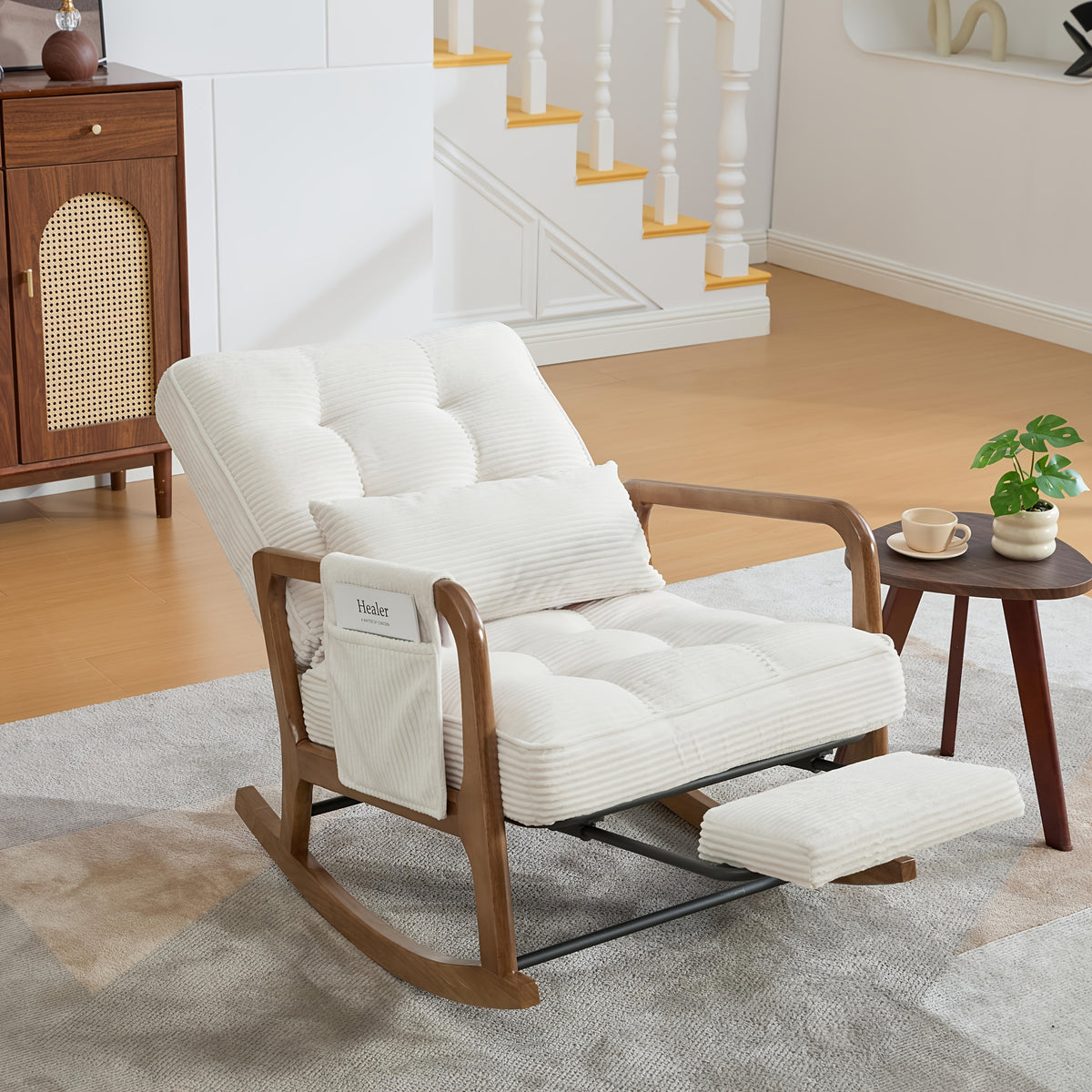 rocking accent chair   adjustable backrest corduroy - Temu