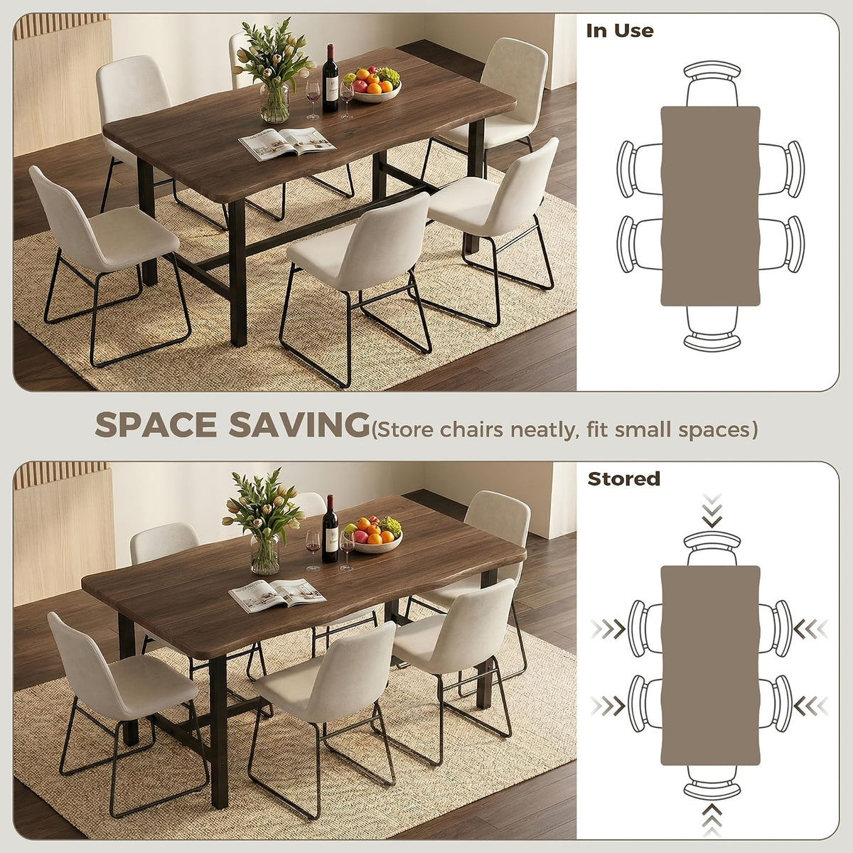 71 farmhouse dining table 6 people rectangular kitchen table - Temu