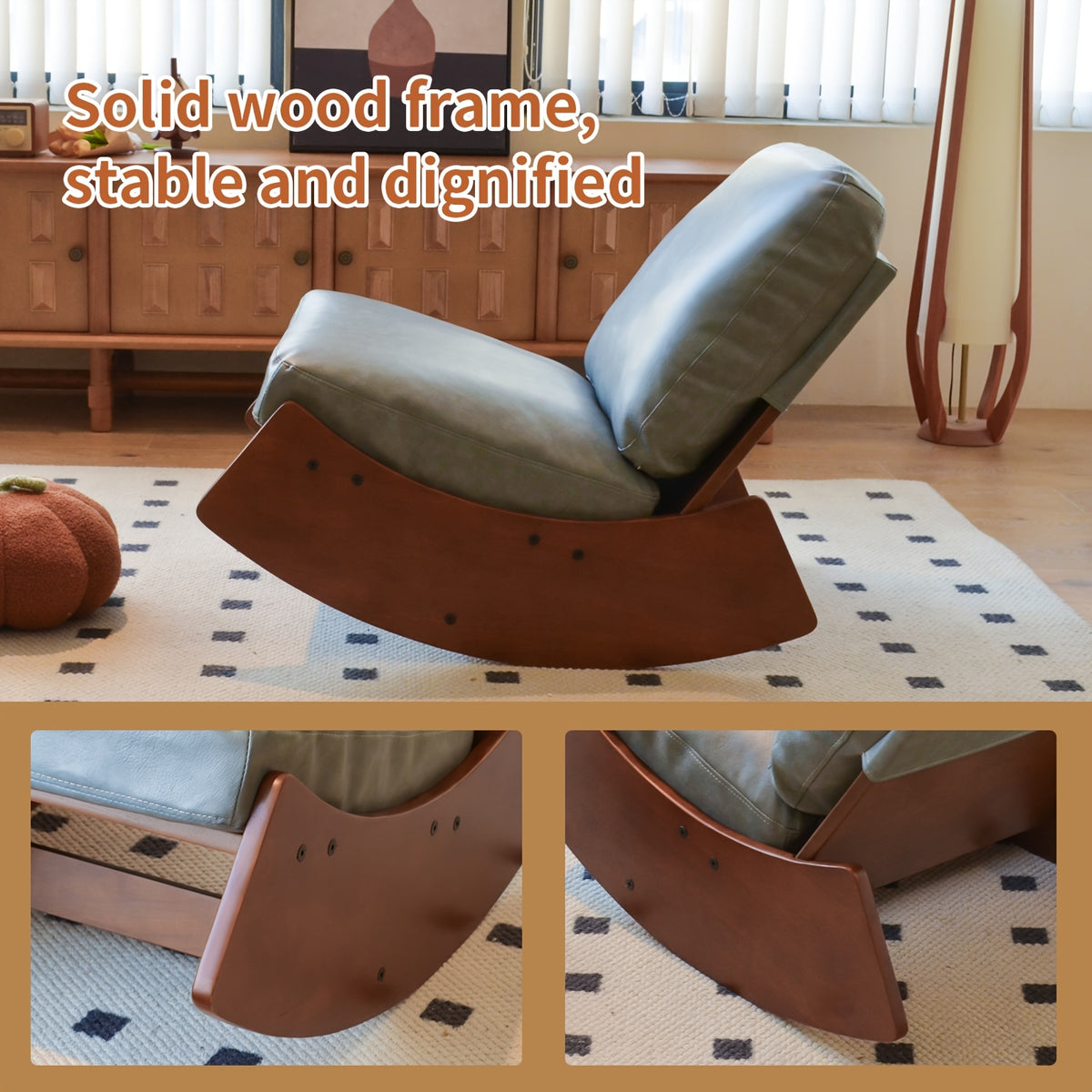 solid wood rocking lazy sofa antique style suitable - Temu