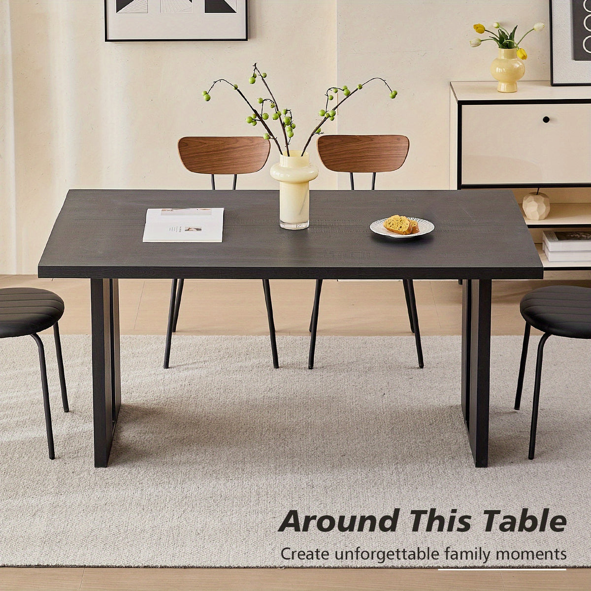 63 rectangle dining table 4 6 35 4 widen tabletop farmhouse - Temu