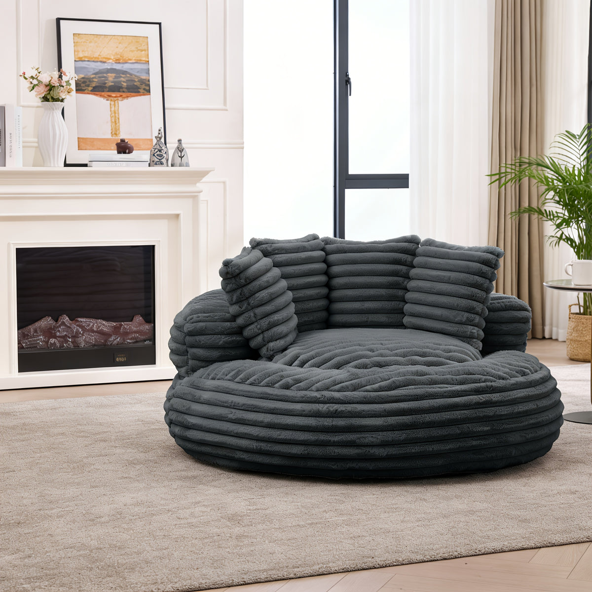 55 oversized high back bean bag chair plush floor lounger - Temu
